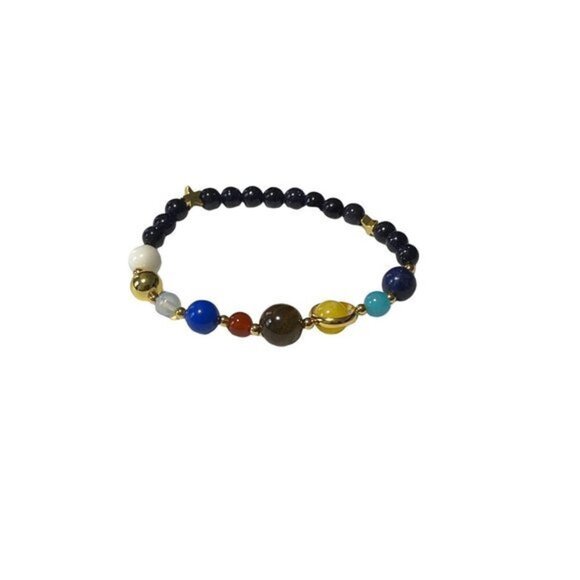 Universe Galaxy the Eight Planets Bracelet-Solar System Natural Stone Bead Brace - Picture 1 of 6
